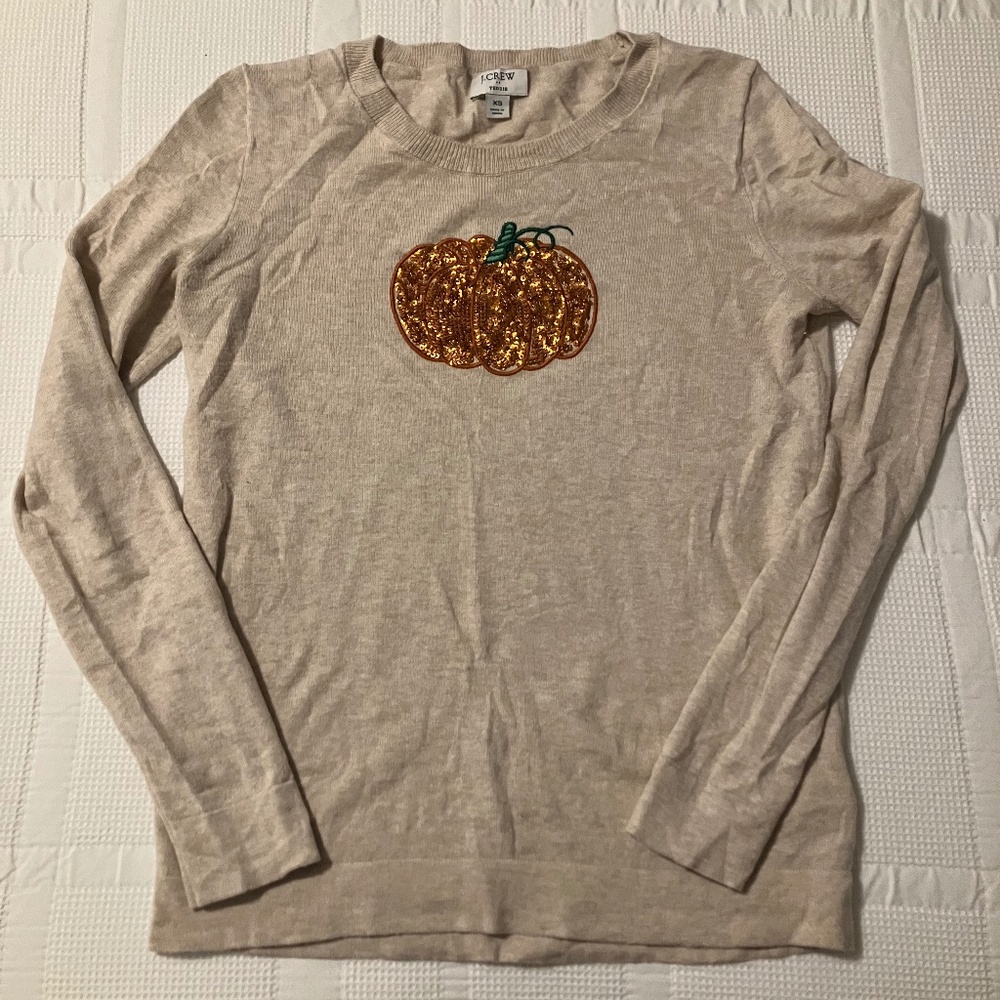 Classic J Crew Pumpkin Teddy Sweater